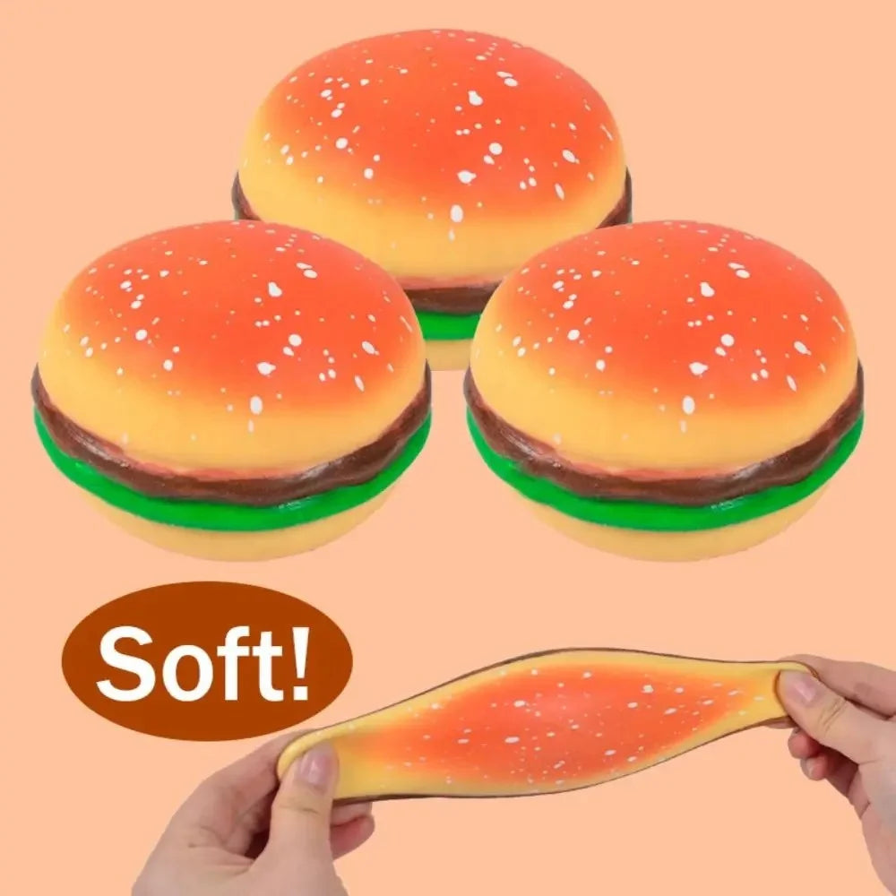 Squishy Hamburger Stress Ball Autism Sensory Toy Stress & Anxiety Relief Fidget Toys Pinch Decompression Toy