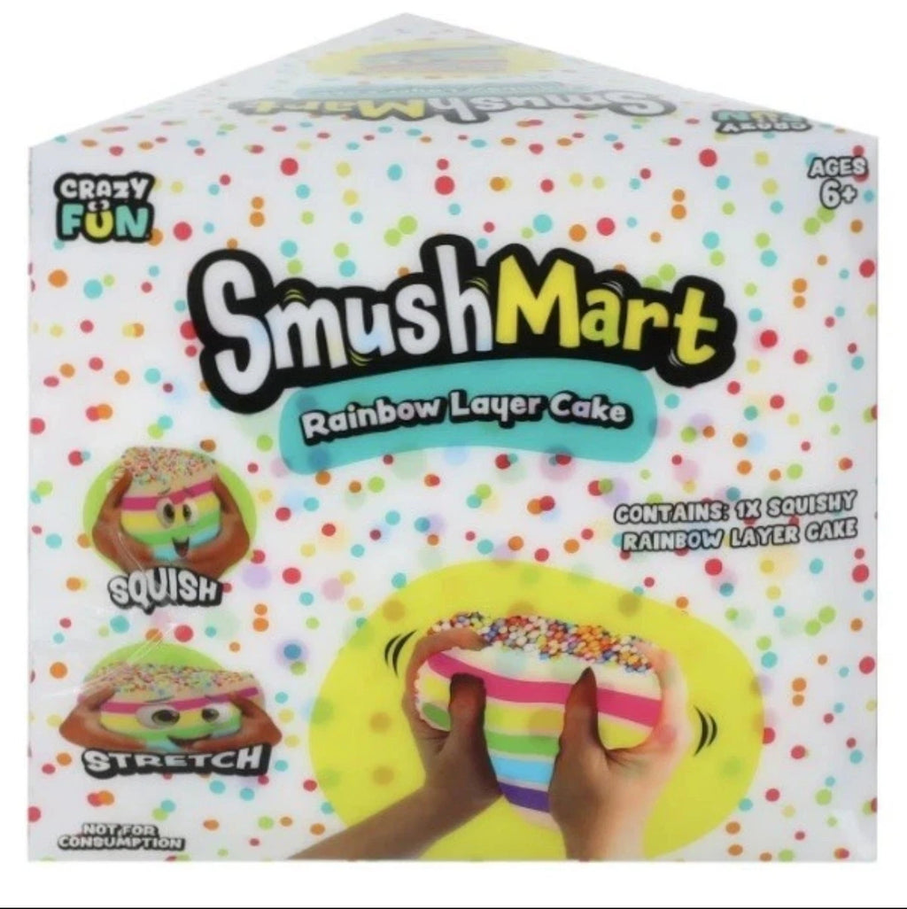 5" Viral Rainbow Layer Cake Squishy Toy - Smush Mart Giant Dessert Squishy - Soft Sensory Stress Relief Toy for Teens & Adults - Fun Novelty Gift for Birthdays & Holiday Festivals