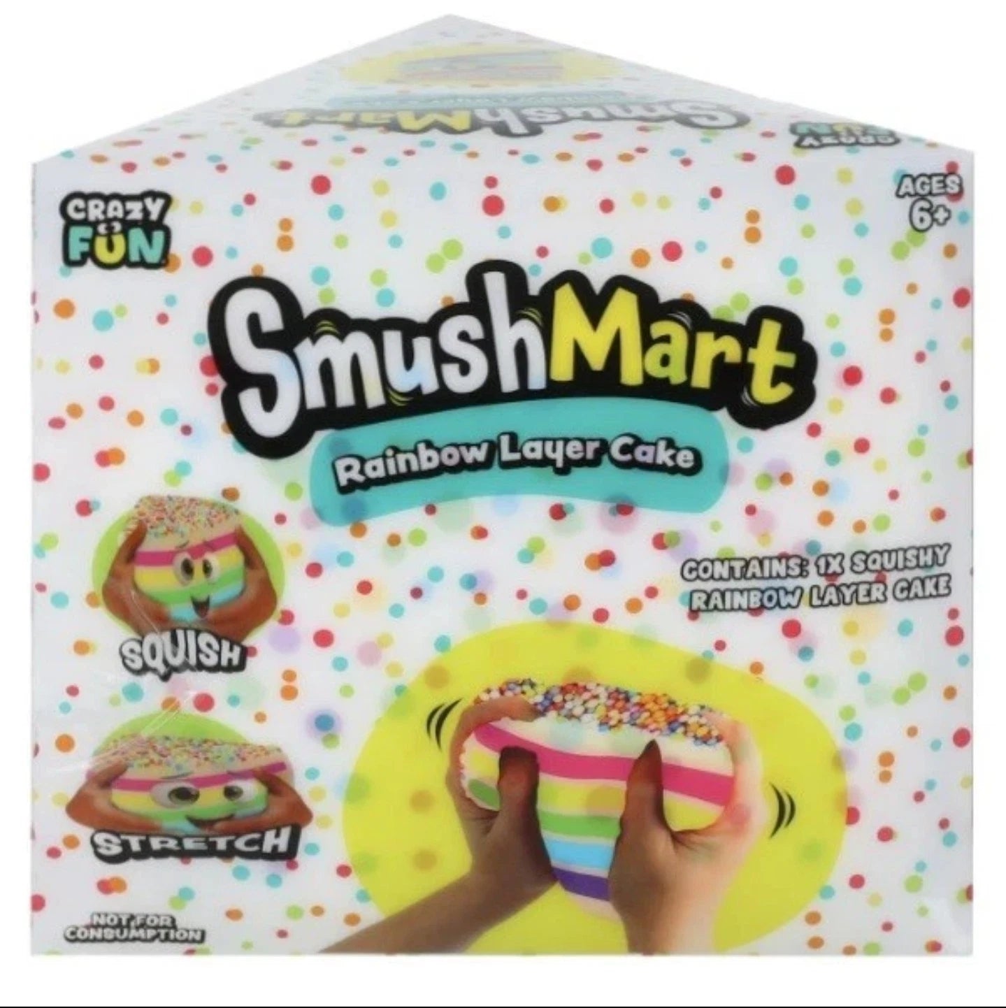 5" Viral Rainbow Layer Cake Squishy Toy - Smush Mart Giant Dessert Squishy - Soft Sensory Stress Relief Toy for Teens & Adults - Fun Novelty Gift for Birthdays & Holiday Festivals