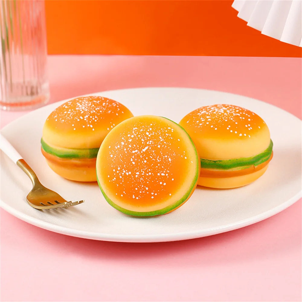 Squishy Hamburger Stress Ball Autism Sensory Toy Stress & Anxiety Relief Fidget Toys Pinch Decompression Toy