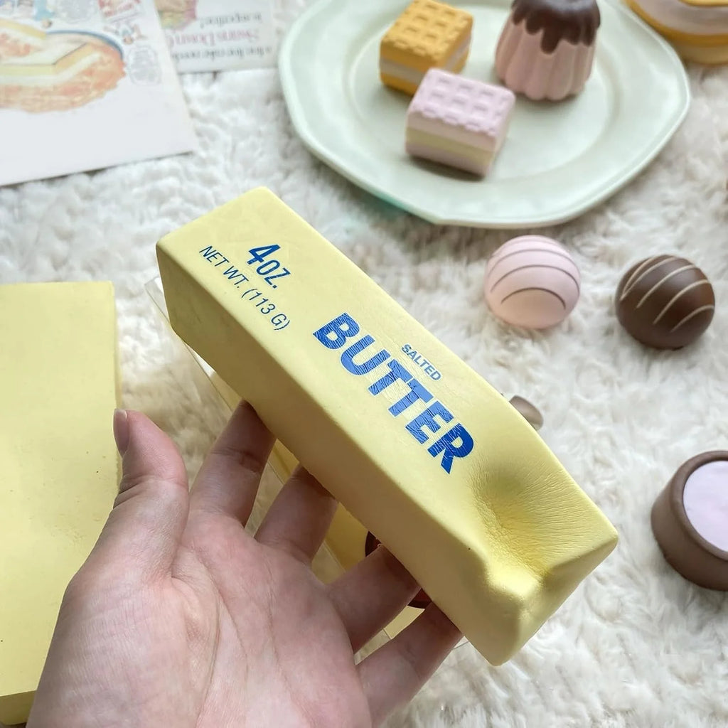 1PC Slow Rising Squishing Butter Stick, Sticky Butter Sticks Squeeze Toys, Realistic Food Squishies Fidget Toys for Decompression Anxiety Relaxation